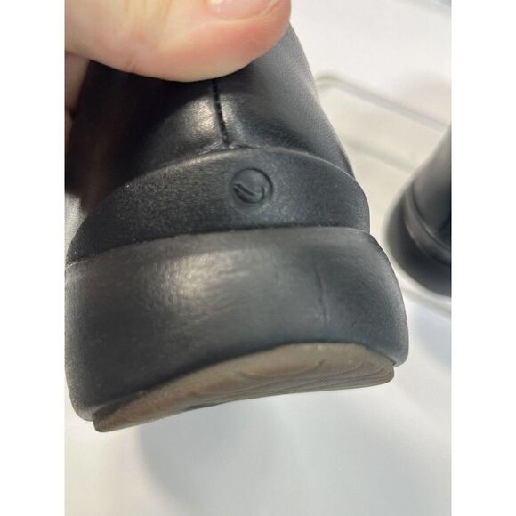 Clarks Unstructured Black Leather Shoes with Merrell Insoles Slip On Comfort 9M - Picture 7 of 15